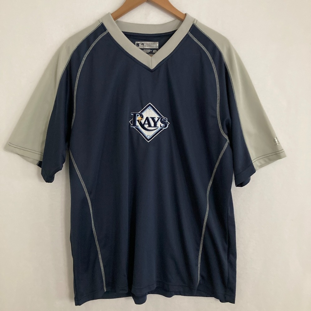True Fan Tampa Bay Devil Rays Practice Jersey Shirt Mens XL Embroidered Baseball